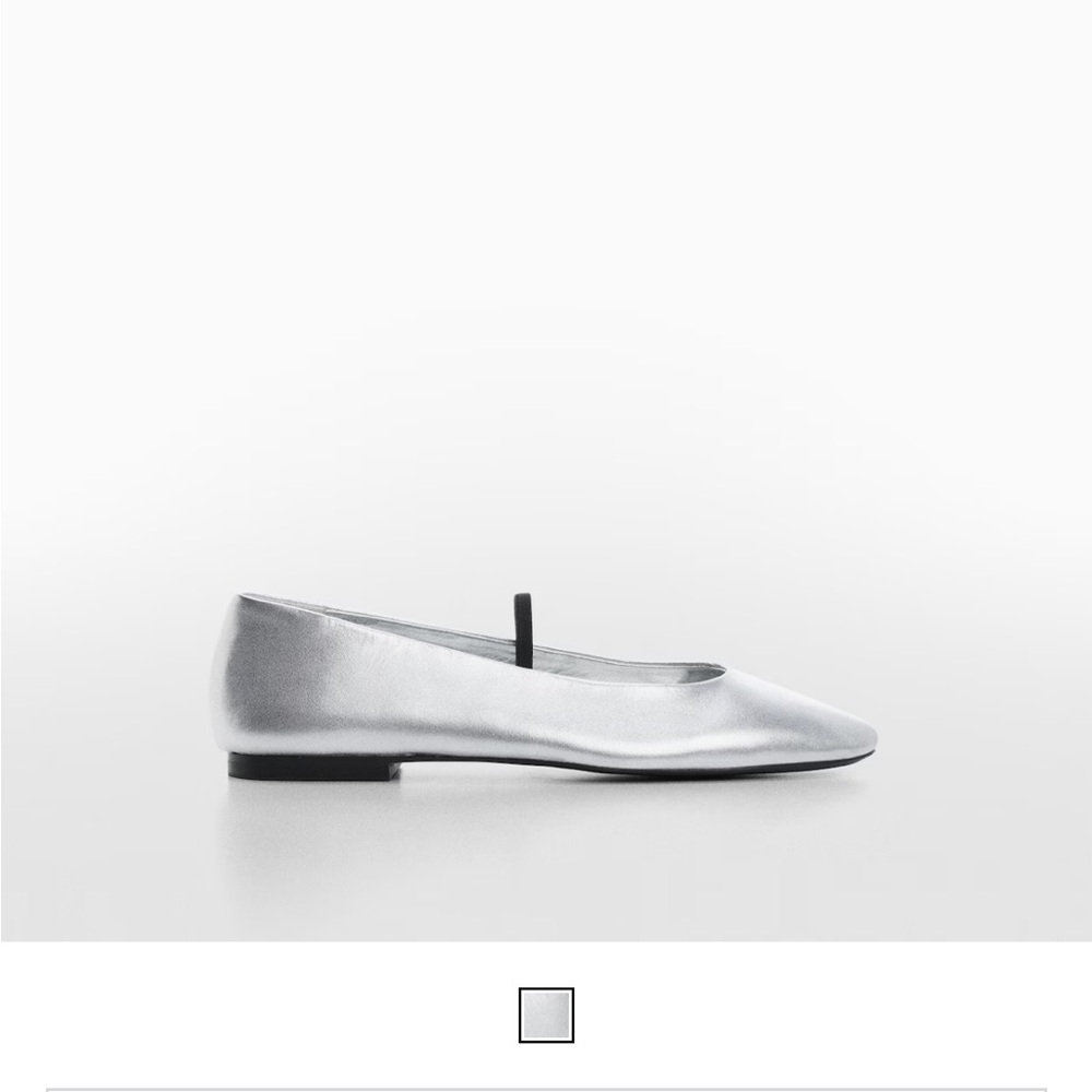 Mango Metallic Leather Ballerina Flats - size 39 (fit like size 7)